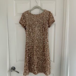 Adrianna Papell all over Gold and champagne, Sequin Cocktail Dress